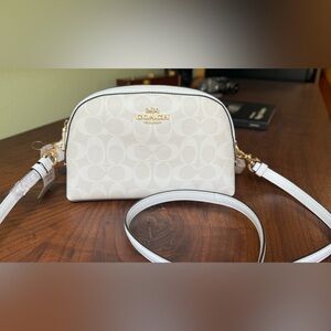 Coach Ivory Crossbody Bag with Gold Accents